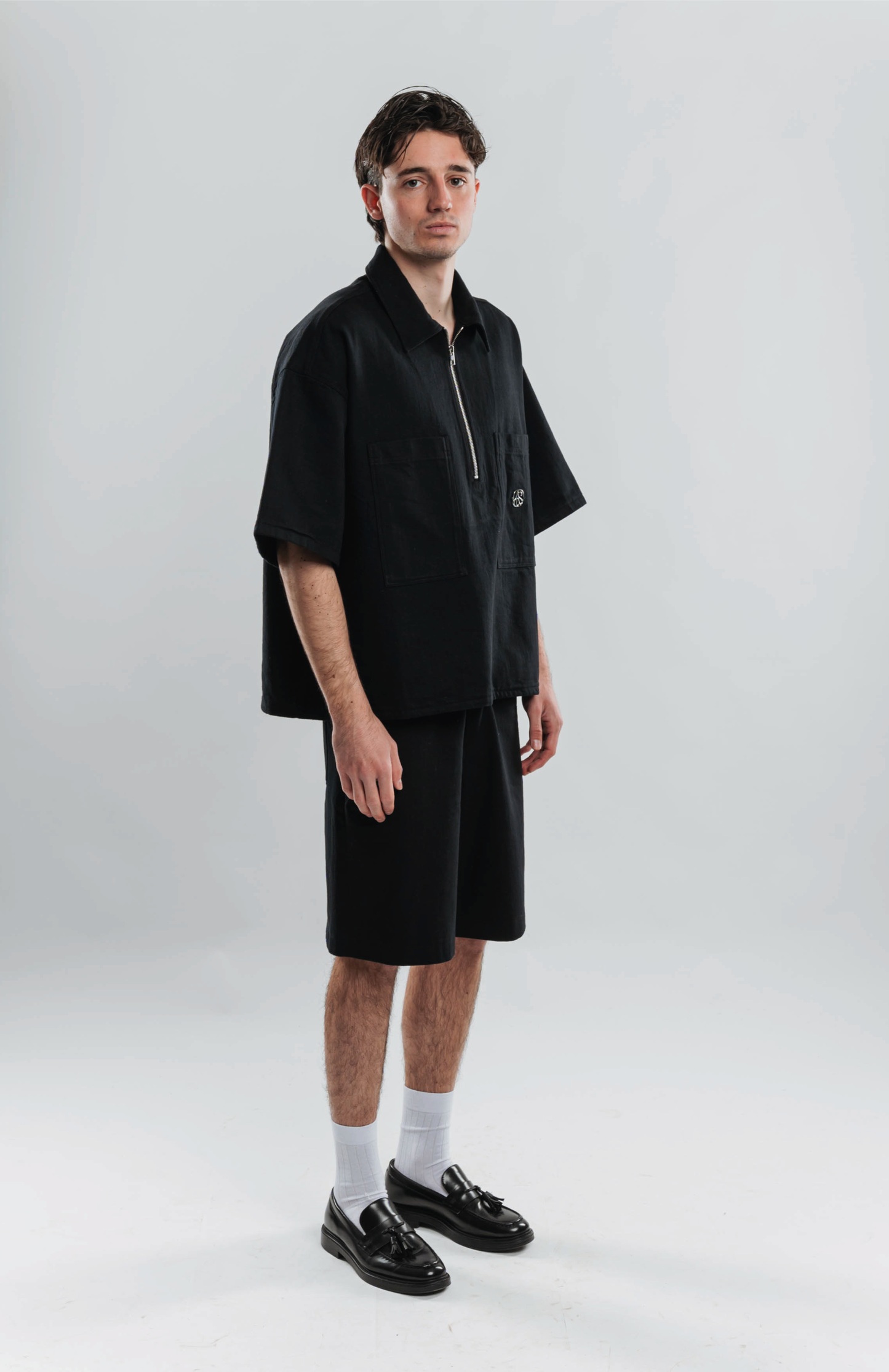 BLACK DENIM OVERSHIRT