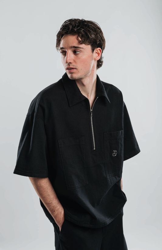BLACK DENIM OVERSHIRT
