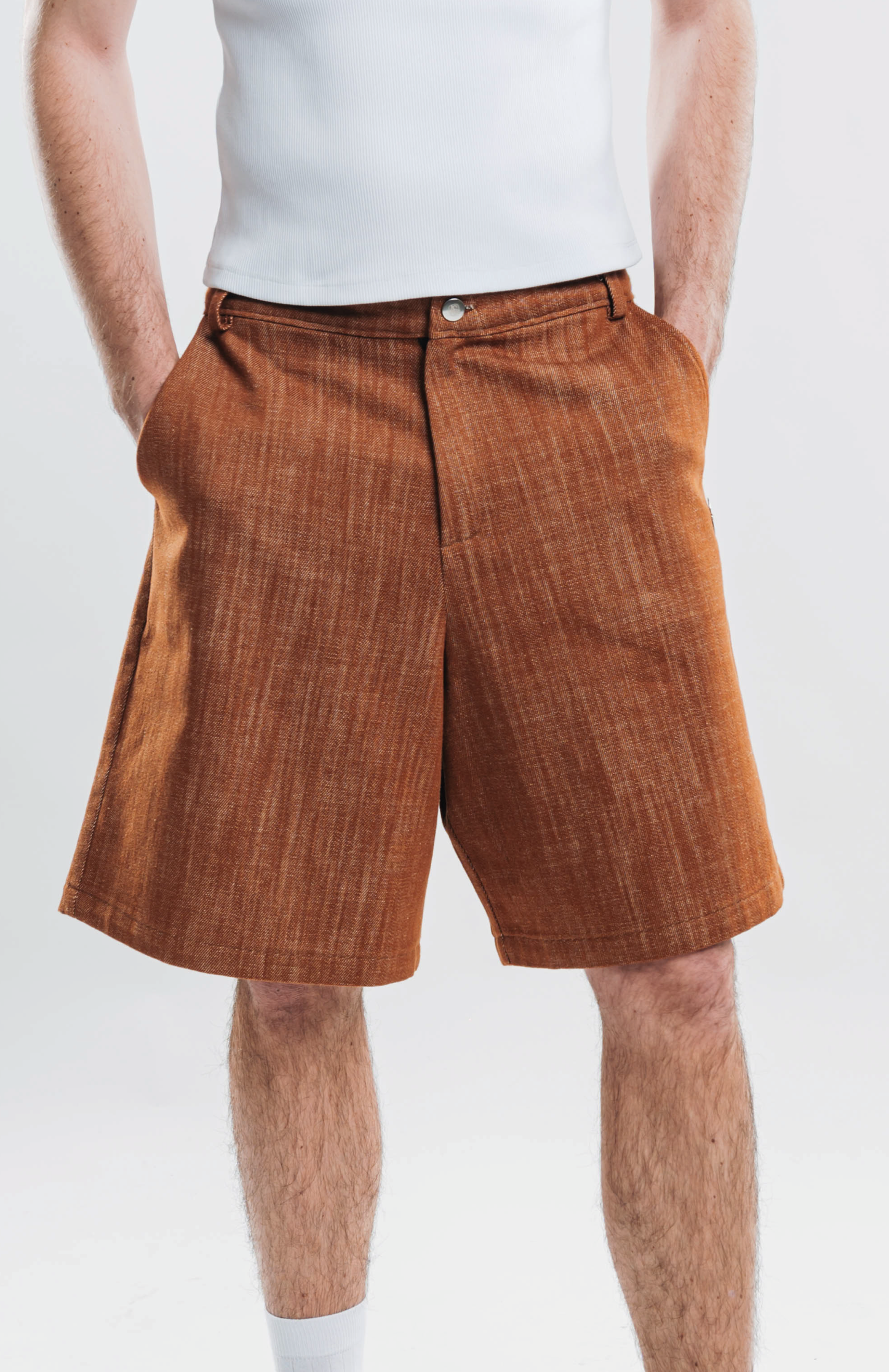 RUST DENIM SHORTS