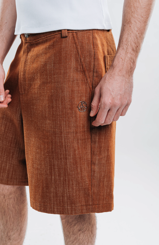 RUST DENIM SHORTS