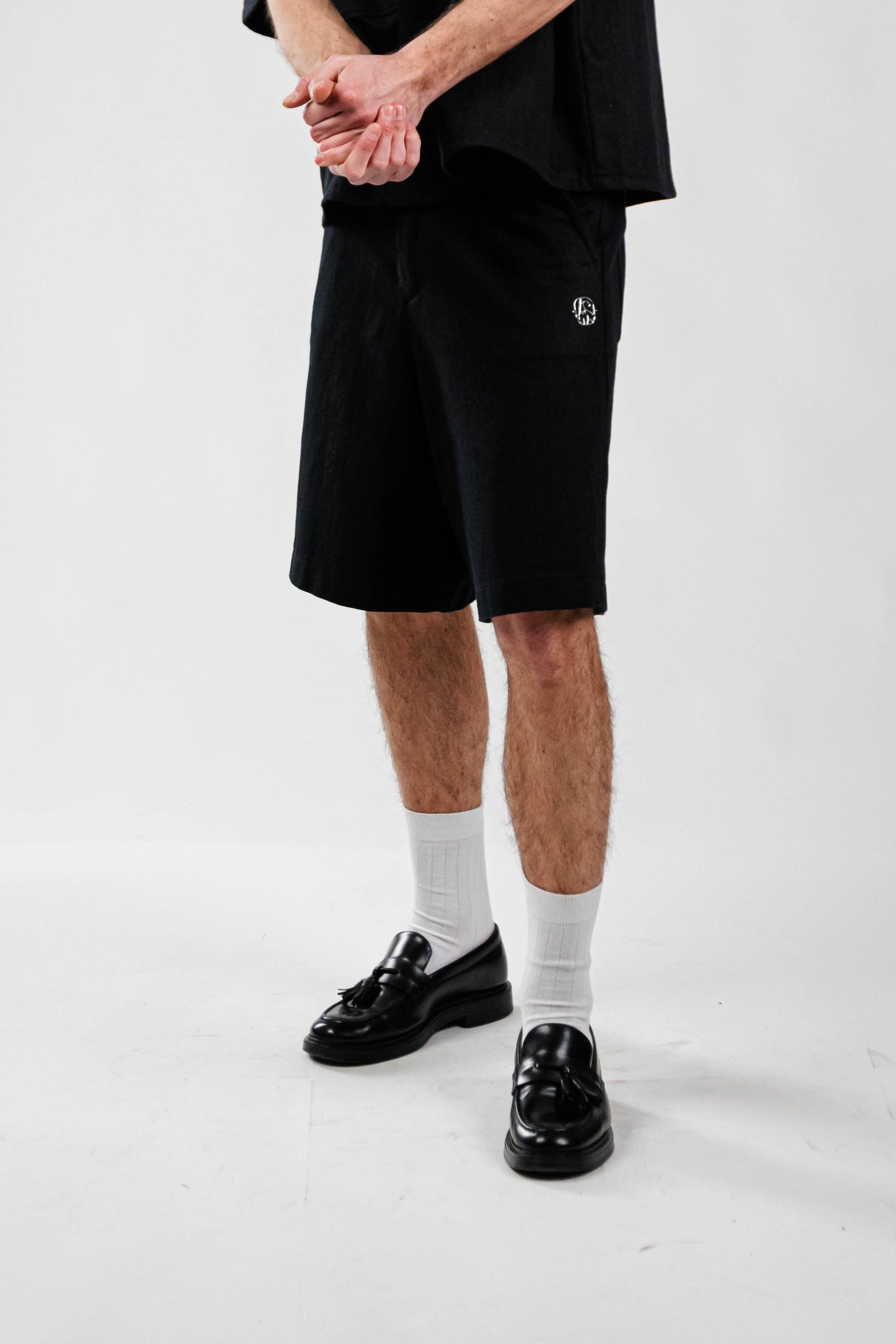 BLACK DENIM SHORTS